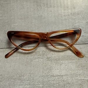 Vintage 1950s/1960s Cat Eye Tortoise Frame France Metal Star Eyeglasses‎ Eyewear